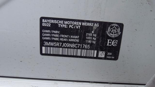 40184593 :رقم المزاد ، 3MW5R7J09N8C71765 vin ، 2022 Bmw 330xi مزاد بيع