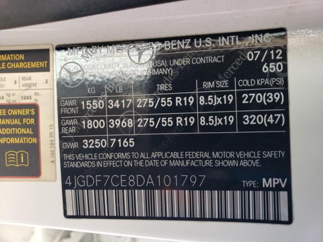 Aukcja sprzedaży 2013 Mercedes-benz Gl 450 4matic, vin: 4JGDF7CE8DA101797, numer aukcji: 37321464