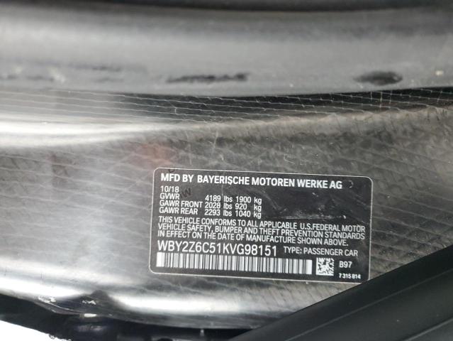 2019 Bmw I8 მანქანა იყიდება აუქციონზე, vin: WBY2Z6C51KVG98151, აუქციონის ნომერი: 40447824