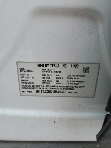 Продажа на аукционе авто 2021 Tesla Model X, vin: 5YJXCBE21MF322567, номер лота: 82638723