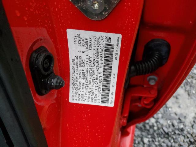 2019 Honda Civic Lx მანქანა იყიდება აუქციონზე, vin: 2HGFC2F63KH578179, აუქციონის ნომერი: 40002084
