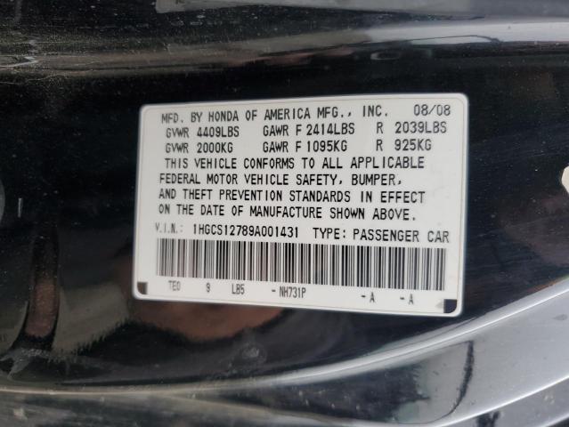 Продажа на аукционе авто 2009 Honda Accord, vin: 1HGCS12789A001431, номер лота: 38769324