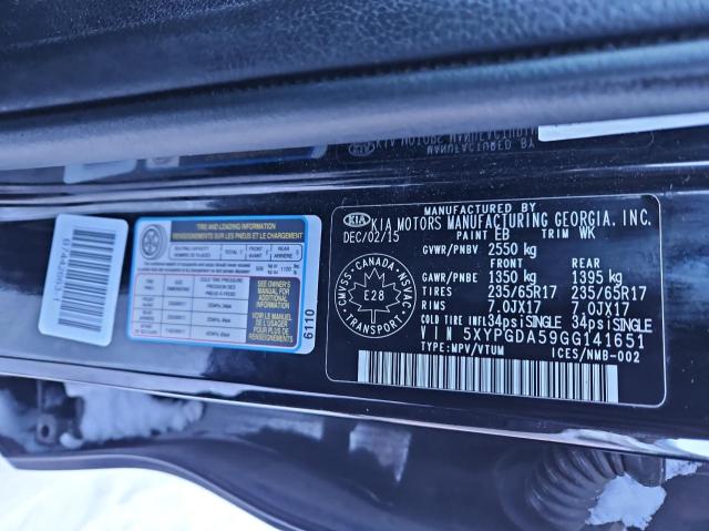 2016 Kia Sorento Lx მანქანა იყიდება აუქციონზე, vin: 5XYPGDA59GG141651, აუქციონის ნომერი: 38621224