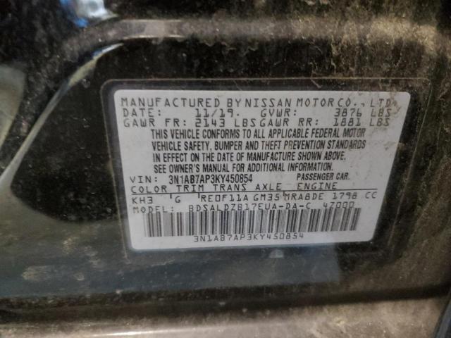 Aukcja sprzedaży 2019 Nissan Sentra S, vin: 3N1AB7AP3KY450854, numer aukcji: 39379254