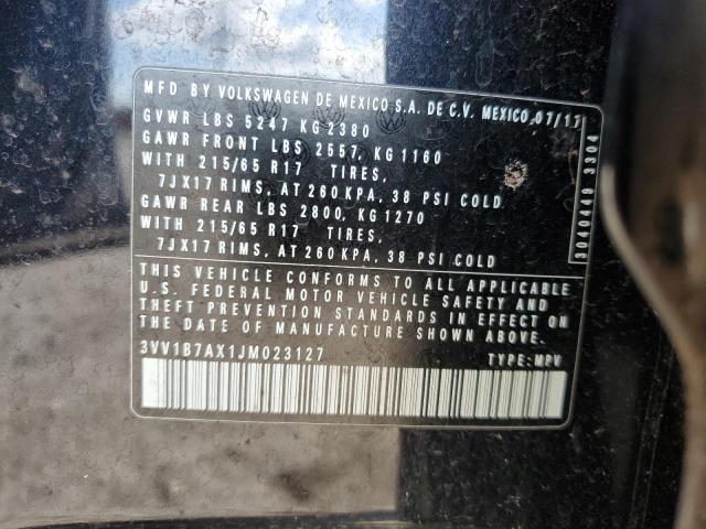 Aukcja sprzedaży 2018 Volkswagen Tiguan S, vin: 3VV1B7AX1JM023127, numer aukcji: 39219294