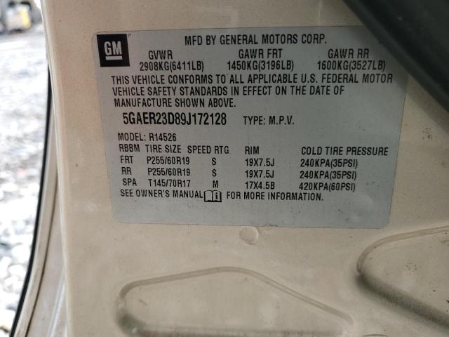 Aukcja sprzedaży 2009 Buick Enclave Cxl, vin: 5GAER23D89J172128, numer aukcji: 37856754