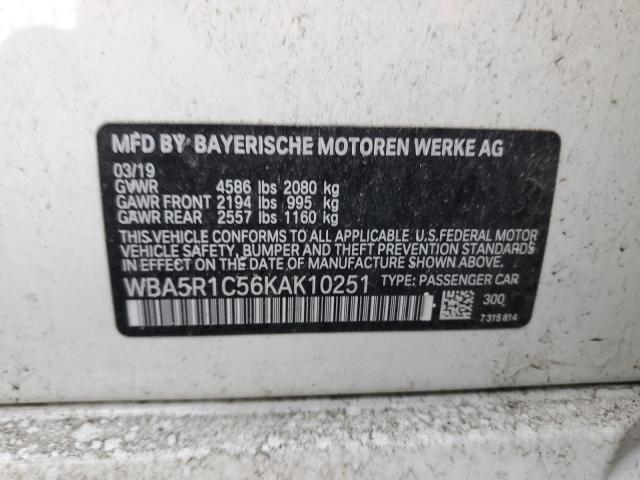 39338414 :رقم المزاد ، WBA5R1C56KAK10251 vin ، 2019 Bmw 330i مزاد بيع
