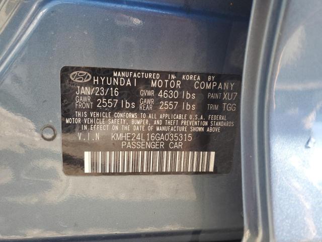 Продаж на аукціоні авто 2016 Hyundai Sonata Hyb, vin: KMHE24L16GA035315, номер лоту: 40592074