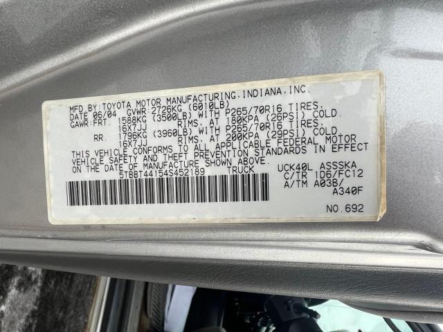 Aukcja sprzedaży 2004 Toyota Tundra Access Cab Sr5, vin: 5TBBT44154S452189, numer aukcji: 40089384