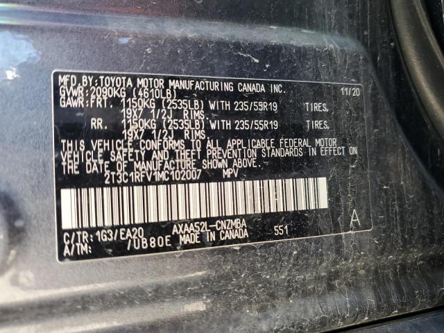 Aukcja sprzedaży 2021 Toyota Rav4 Xle Premium, vin: 2T3C1RFV1MC102007, numer aukcji: 39861054