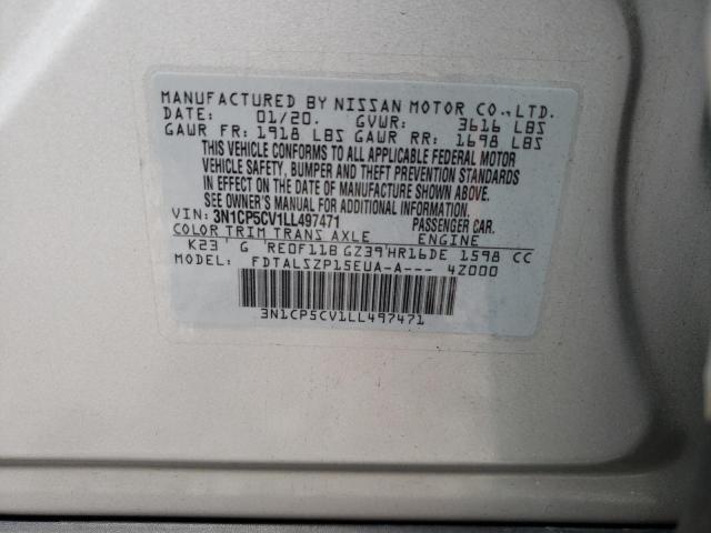 Продажа на аукционе авто 2020 Nissan Kicks Sv, vin: 3N1CP5CV1LL497471, номер лота: 37289694