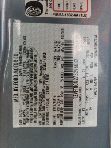 82839373 :رقم المزاد ، 1ZVFT80N275296032 vin ، 2007 Ford Mustang مزاد بيع