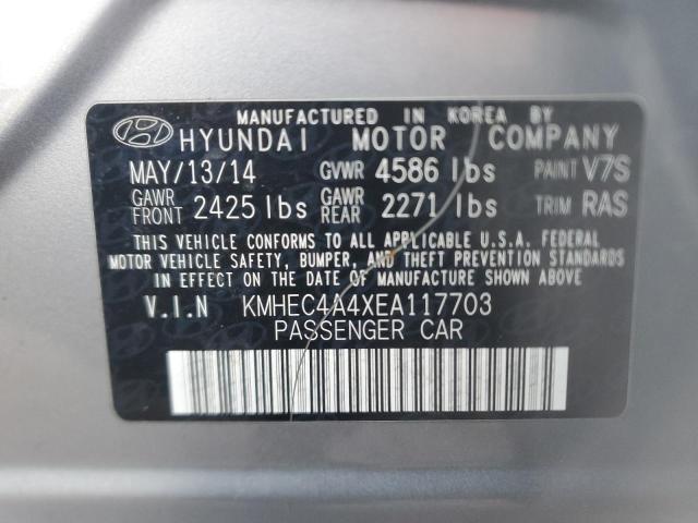 2014 Hyundai Sonata Hybrid მანქანა იყიდება აუქციონზე, vin: KMHEC4A4XEA117703, აუქციონის ნომერი: 37749034
