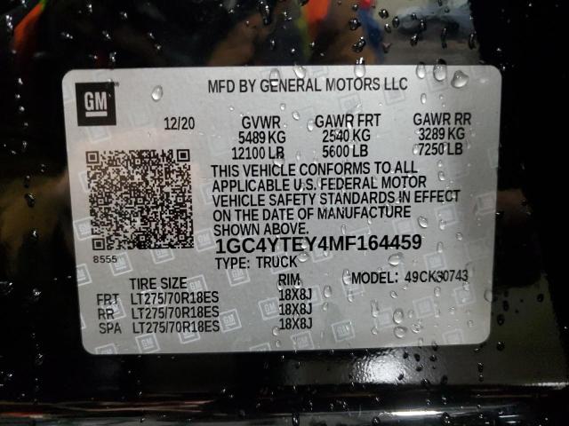 Aukcja sprzedaży 2021 Chevrolet Silverado K3500 Lt, vin: 1GC4YTEY4MF164459, numer aukcji: 37271324