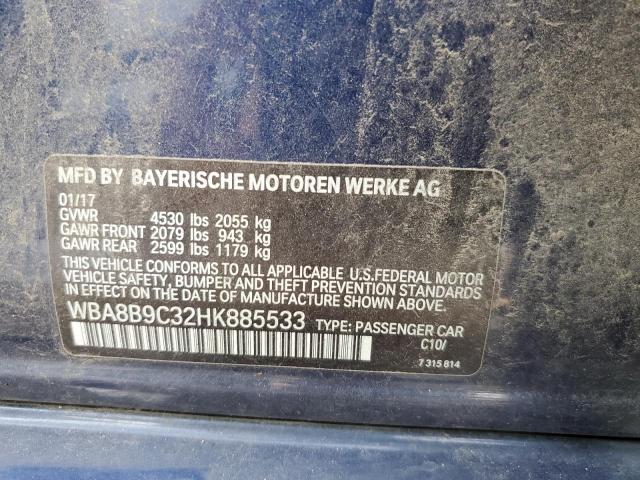 Продаж на аукціоні авто 2017 Bmw 330 I, vin: WBA8B9C32HK885533, номер лоту: 37556584