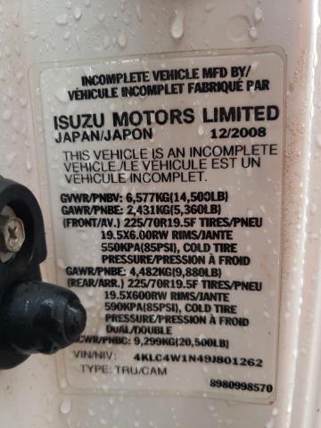 Продаж на аукціоні авто 2009 Isuzu Npr, vin: 4KLC4W1N49J801262, номер лоту: 39182014