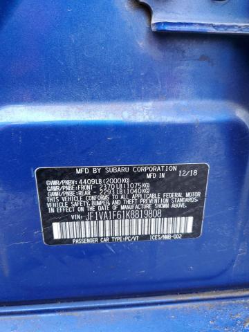 Aukcja sprzedaży 2019 Subaru Wrx Premium, vin: JF1VA1F61K8819808, numer aukcji: 36874274