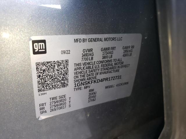40874094 :رقم المزاد ، 1GNSKFKD4PR172731 vin ، 2023 Chevrolet Suburban K1500 Premier مزاد بيع