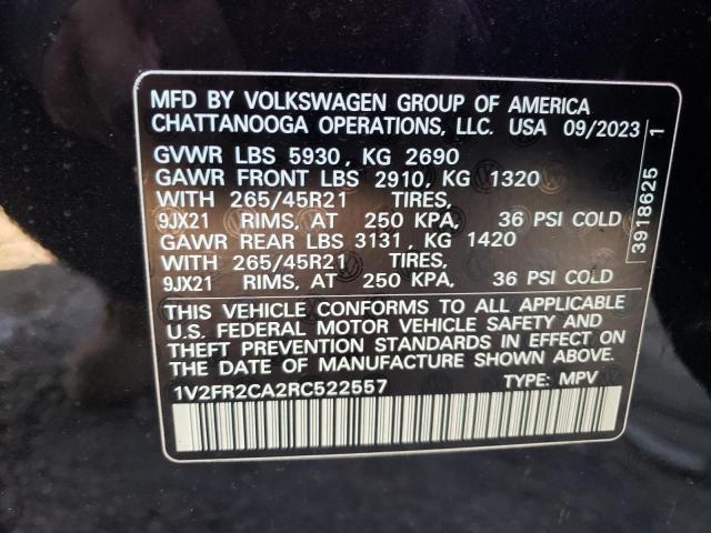 Aukcja sprzedaży 2024 Volkswagen Atlas Sel Premium R-line, vin: 1V2FR2CA2RC522557, numer aukcji: 82471713