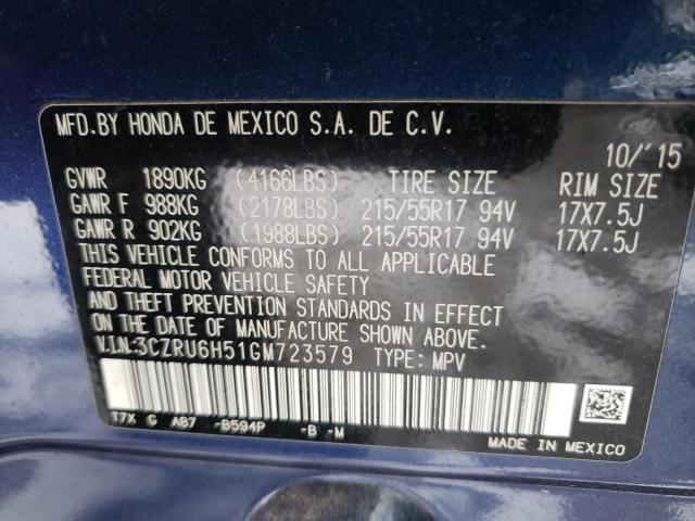 Продаж на аукціоні авто 2016 Honda Hr-v Ex, vin: 3CZRU6H51GM723579, номер лоту: 38996524