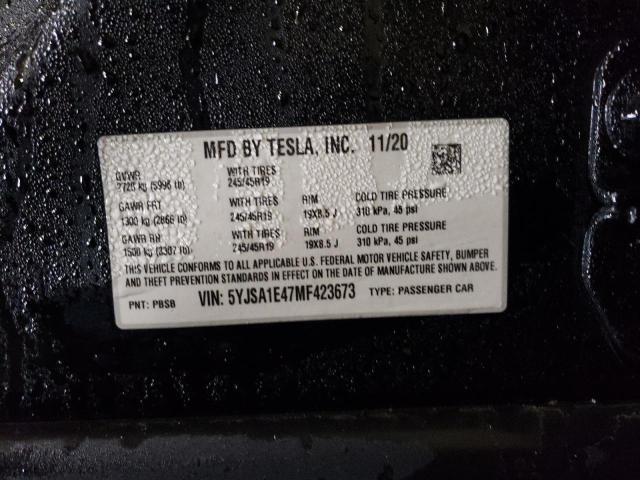 Продаж на аукціоні авто 2021 Tesla Model S, vin: 5YJSA1E47MF423673, номер лоту: 39342644