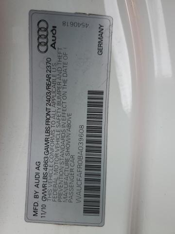 39222844 :رقم المزاد ، WAUCFAFR0BA039608 vin ، 2011 Audi A5 Premium مزاد بيع