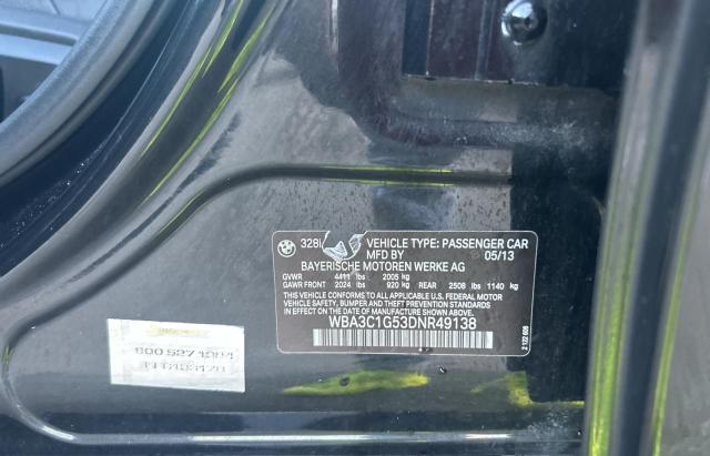 39418474 :رقم المزاد ، WBA3C1G53DNR49138 vin ، 2013 Bmw 328 I Sulev مزاد بيع