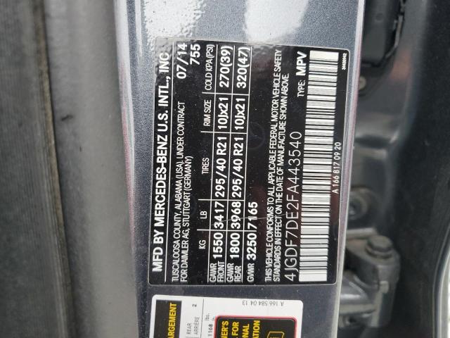 Aukcja sprzedaży 2015 Mercedes-benz Gl 550 4matic, vin: 4JGDF7DE2FA443540, numer aukcji: 39528234