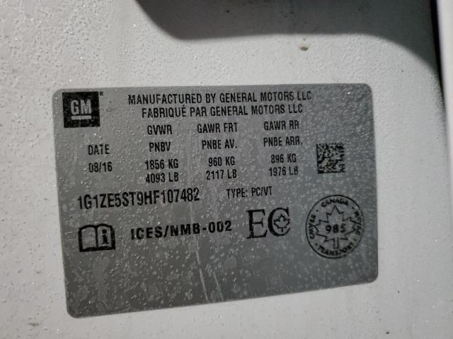 Продаж на аукціоні авто 2017 Chevrolet Malibu Lt, vin: 1G1ZE5ST9HF107482, номер лоту: 38915624