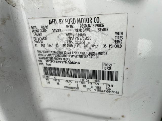 Aukcja sprzedaży 2007 Ford F150, vin: 1FTPX12V17NA08016, numer aukcji: 38353044