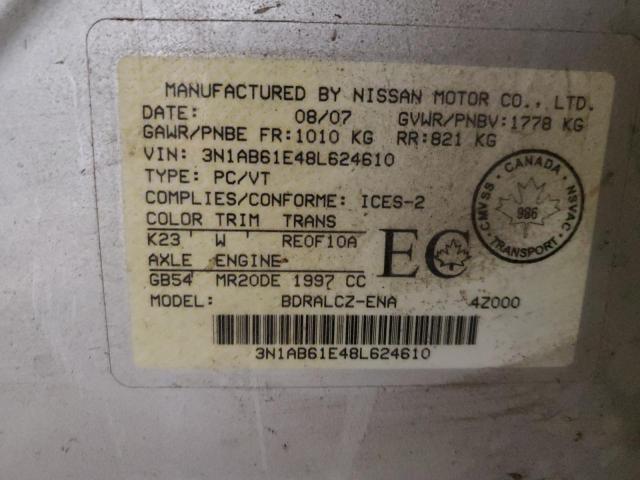 Продаж на аукціоні авто 2008 Nissan Sentra, vin: 3N1AB61E48L624610, номер лоту: 37220024