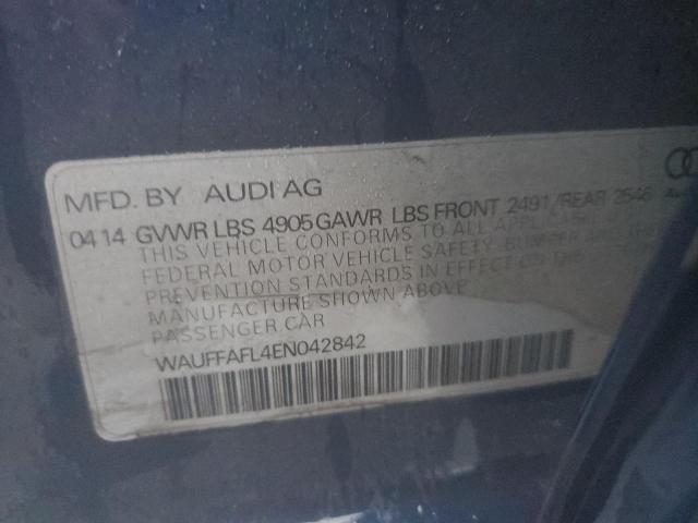 38772084 :رقم المزاد ، WAUFFAFL4EN042842 vin ، 2014 Audi A4 Premium Plus مزاد بيع