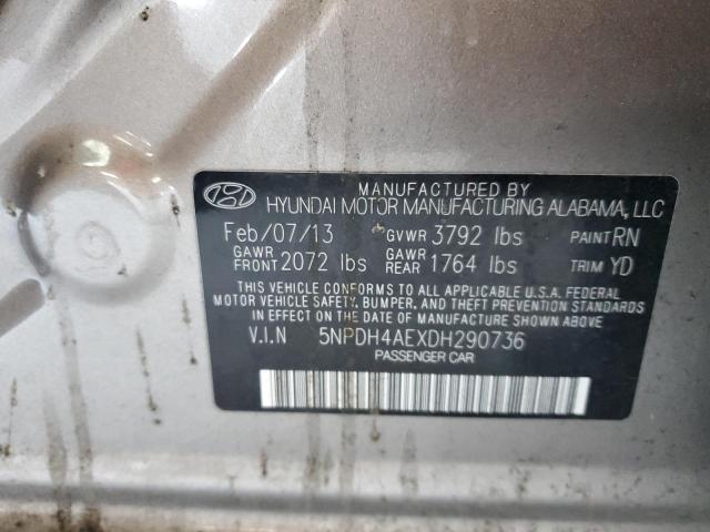 Aukcja sprzedaży 2013 Hyundai Elantra Gls, vin: 5NPDH4AEXDH290736, numer aukcji: 81946503