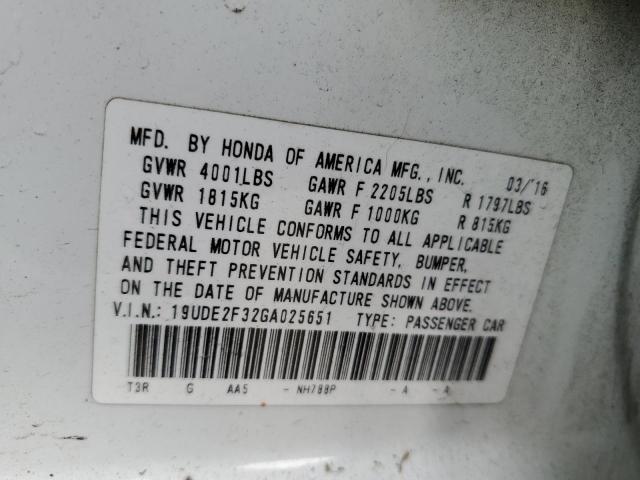 2016 Acura Ilx Base Watch Plus მანქანა იყიდება აუქციონზე, vin: 19UDE2F32GA025651, აუქციონის ნომერი: 40535764