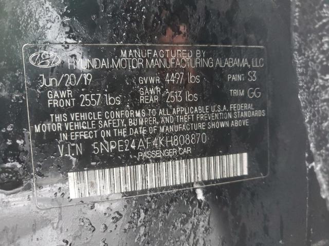 38126654 :رقم المزاد ، 5NPE24AF4KH808870 vin ، 2019 Hyundai Sonata Se مزاد بيع