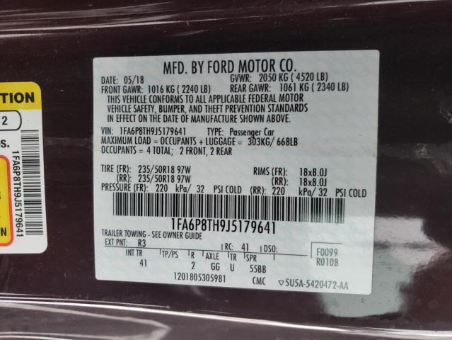 Aukcja sprzedaży 2018 Ford Mustang, vin: 1FA6P8TH9J5179641, numer aukcji: 38791794