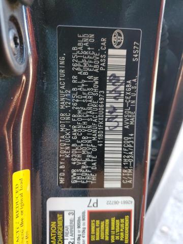 38970834 :رقم المزاد ، 4T1BD1FKXDU064973 vin ، 2013 Toyota Camry Hybrid مزاد بيع