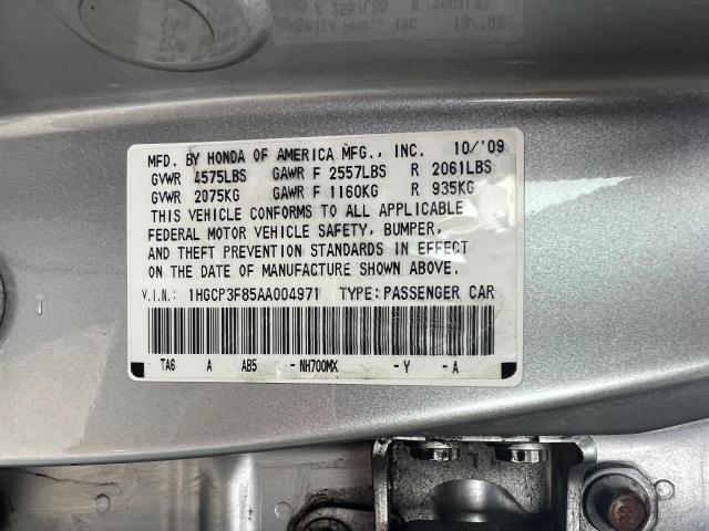 37078544 :رقم المزاد ، 1HGCP3F85AA004971 vin ، 2010 Honda Accord Exl مزاد بيع