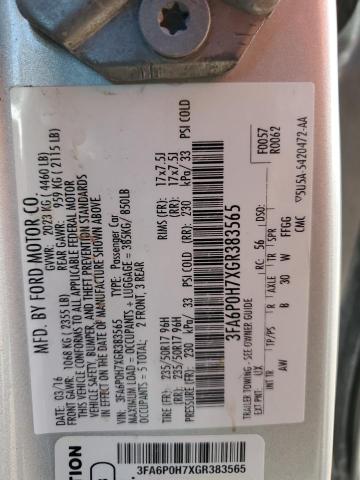 Продажа на аукционе авто 2016 Ford Fusion, vin: 3FA6P0H7XGR383565, номер лота: 40162424