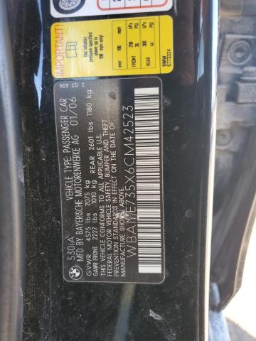 2006 Bmw 530 I მანქანა იყიდება აუქციონზე, vin: WBANE735X6CM42523, აუქციონის ნომერი: 40475214