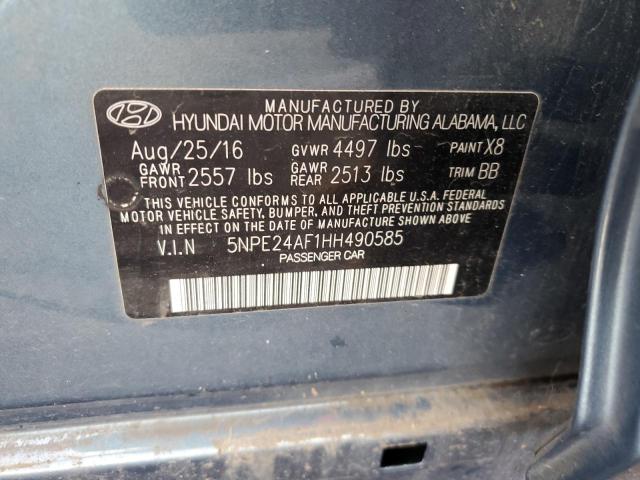 2017 Hyundai Sonata Se მანქანა იყიდება აუქციონზე, vin: 5NPE24AF1HH490585, აუქციონის ნომერი: 38627114