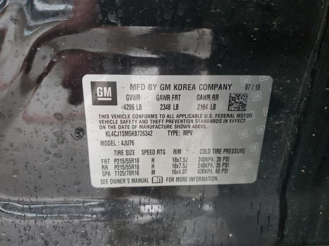 37887654 :رقم المزاد ، KL4CJ1SM5KB726342 vin ، 2019 Buick Encore Sport Touring مزاد بيع