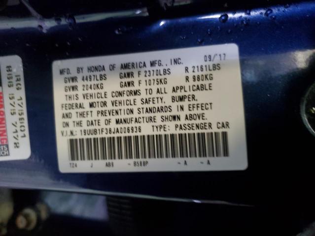 37957684 :رقم المزاد ، 19UUB1F38JA006936 vin ، 2018 Acura Tlx مزاد بيع