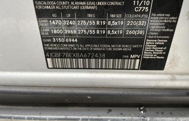 Продажа на аукционе авто 2011 Mercedes-benz Gl 450 4matic, vin: 4JGBF7BEXBA672438, номер лота: 39979354