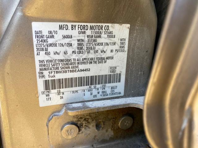 2011 Ford F350 Super Duty მანქანა იყიდება აუქციონზე, vin: 1FT8W3BT8BEA94452, აუქციონის ნომერი: 38662424