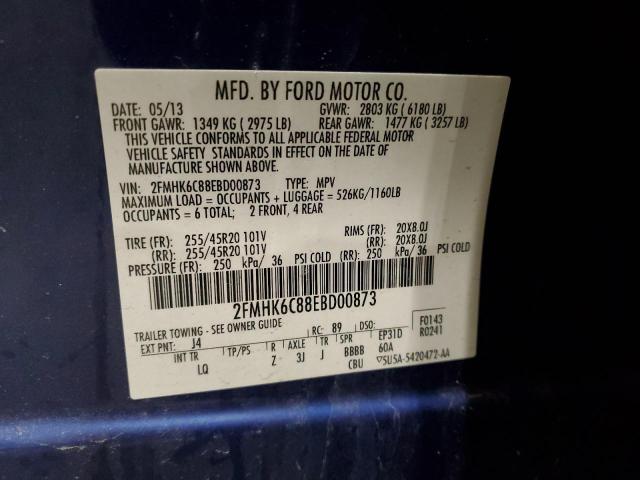 40216234 :رقم المزاد ، 2FMHK6C88EBD00873 vin ، 2014 Ford Flex Sel مزاد بيع