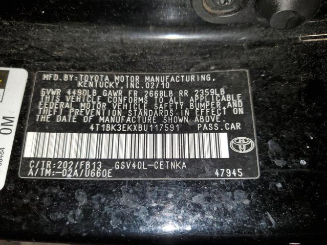40345964 :رقم المزاد ، 4T1BK3EKXBU117591 vin ، 2011 Toyota Camry Se مزاد بيع