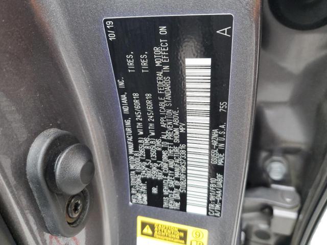 Aukcja sprzedaży 2019 Toyota Highlander Le, vin: 5TDBZRFH6KS733816, numer aukcji: 38365214