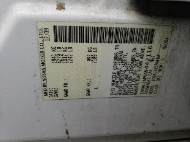 36964954 :رقم المزاد ، 1N4AL2AP6AN442116 vin ، 2010 Nissan Altima Base مزاد بيع