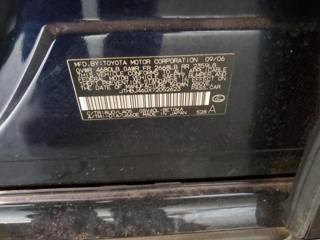 36945434 :رقم المزاد ، JTHBJ46GX72052623 vin ، 2007 Lexus Es 350 مزاد بيع